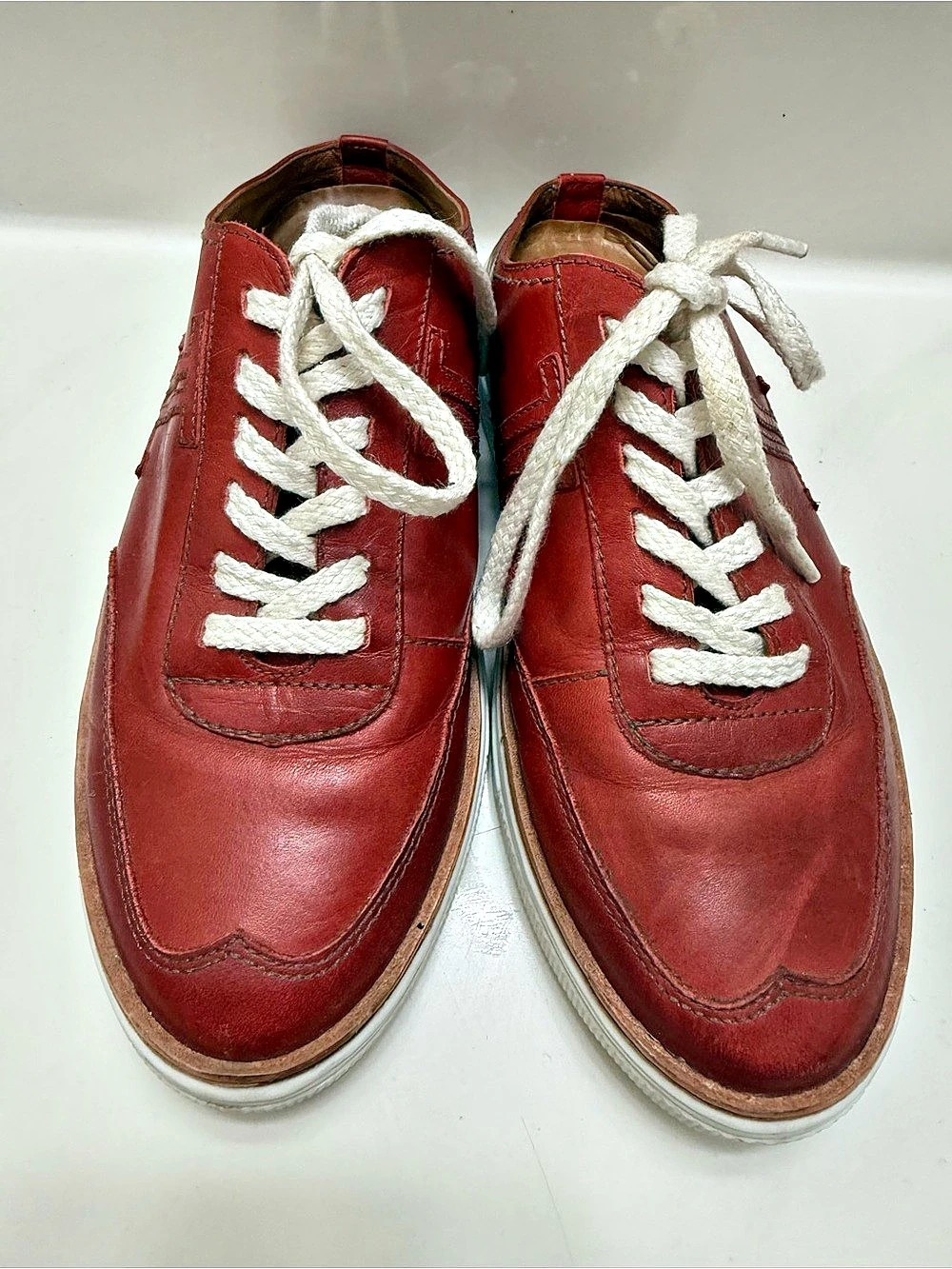 LUCCHESE Saddle Mule Red Leather Sneakers